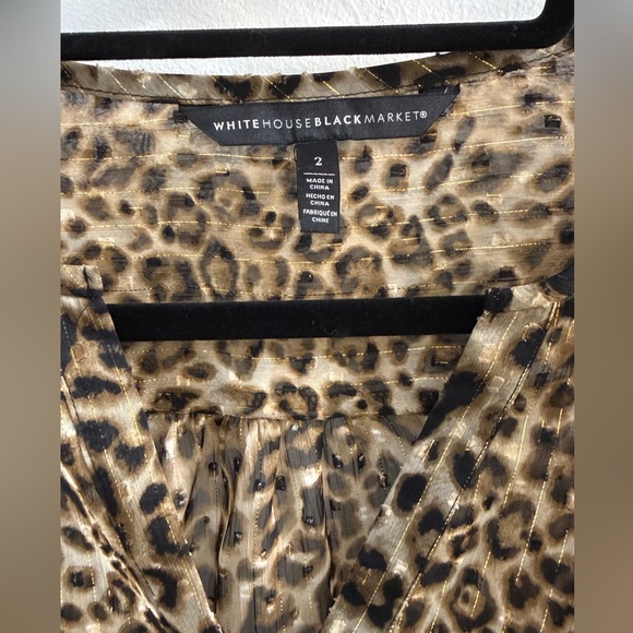 White House Black Market Leopard & Gold Lurex Mini Dress - Picture 3 of 11